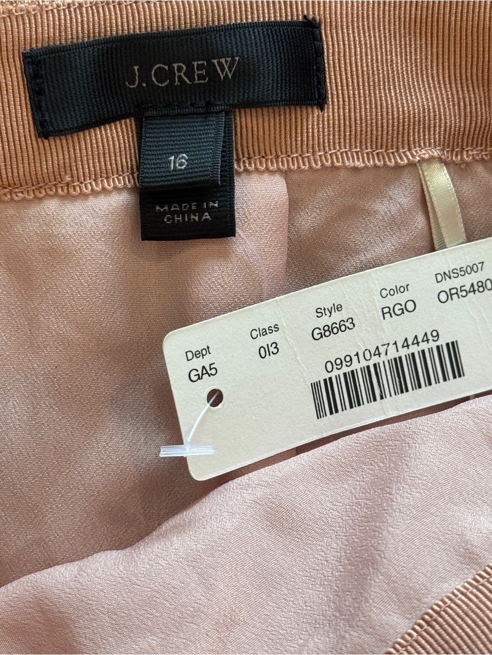 J. Crew Metallic Rose Gold Fluted Skirt NWT sz 16 - Picture 4 of 7